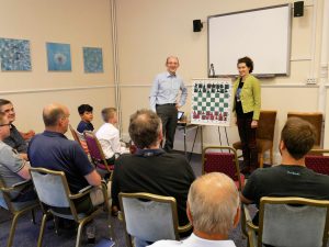 Matthew and Natasha at the start of their lecture at Swale Chess Club